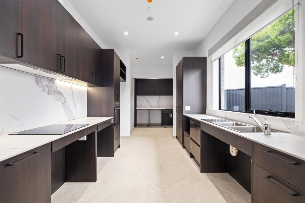 Modern kitchen and living area in a Western Melbourne SIL home